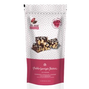 Porciones de chocolate fondant con almendras 70% cacao 100gr